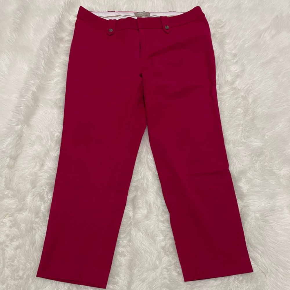 Banana Republic Factory Cherry Red Capri Chino Stretch Pants Martin Fit 14